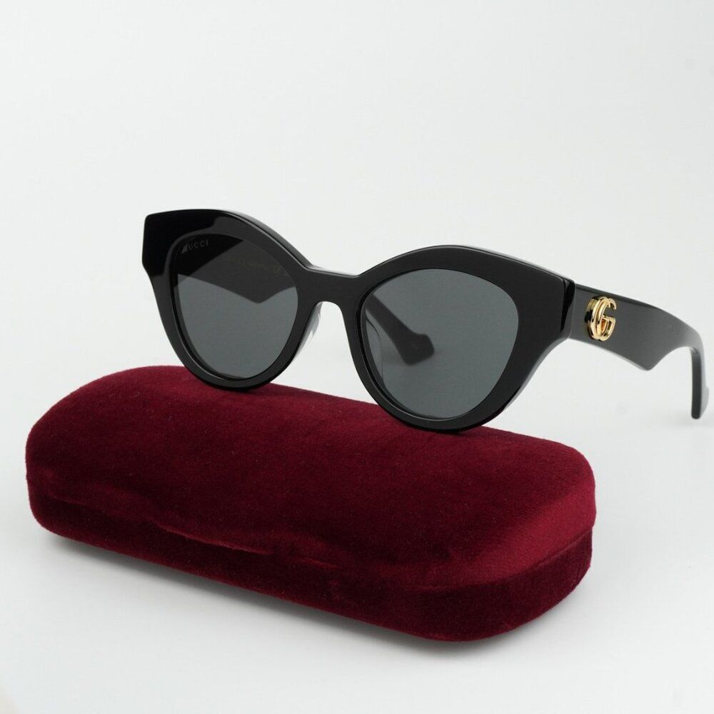 NEW Gucci GG0957S 002 Black Grey Unisex Oval Sunglasses GG 0957S